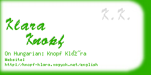 klara knopf business card